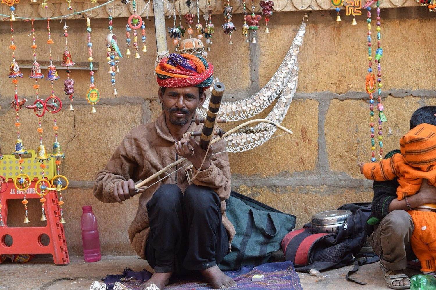 Manganiyar musicians playing in the Rajasthan desert