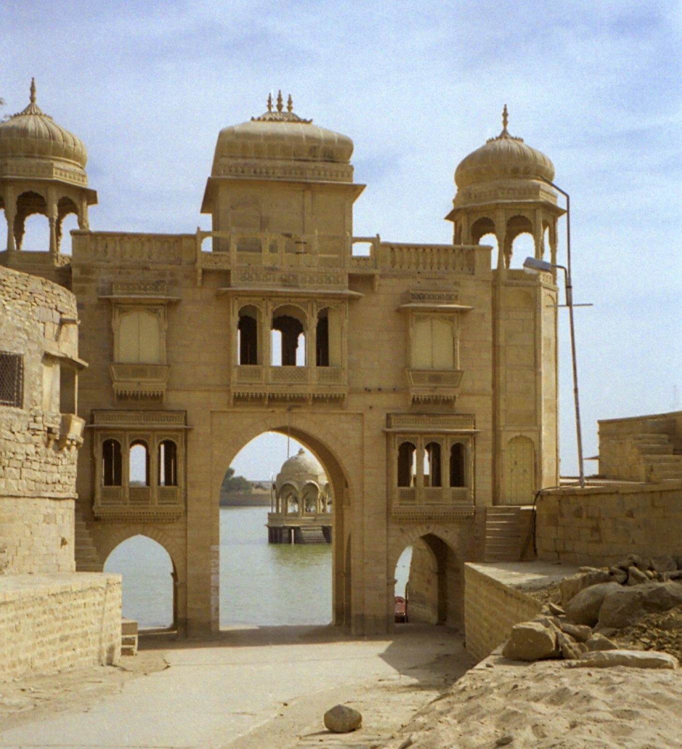The Gadisar tank at Jaisalmer, with its pavilions and steps